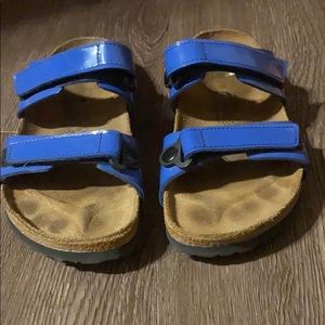 Blue Velcro Birkenstock sandals
